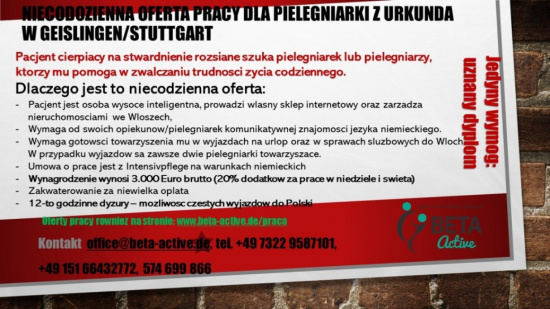 Opieka nad pacjentem cierpiącym na stwardnienie rozsiane - Niemcy